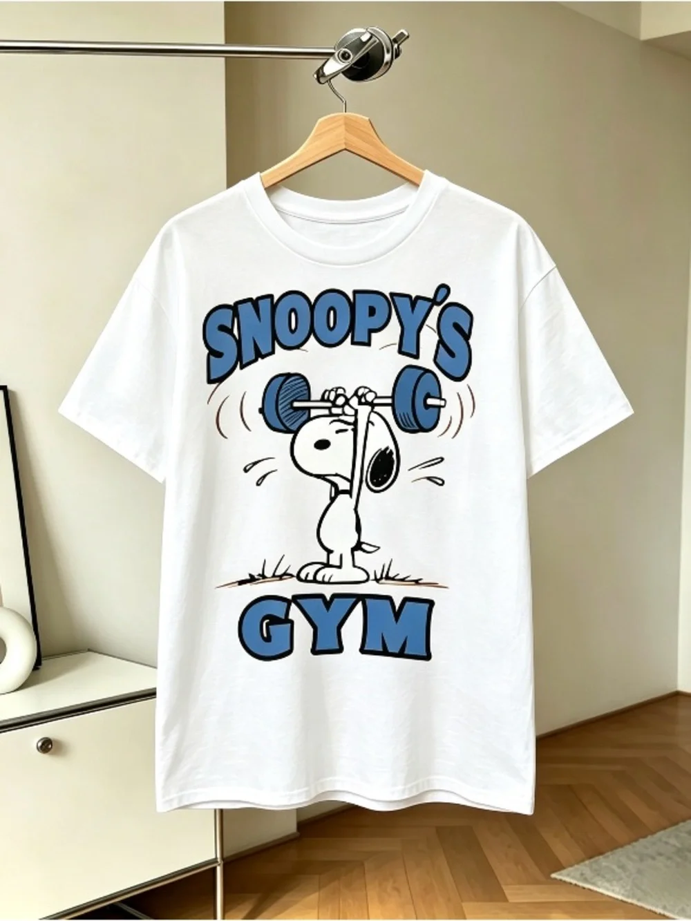 Snoopy's Gym white cotton t-shirt White printed T-shirt